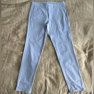 NWOT lululemon commission woven air slim fit pant 32x32 blue linen